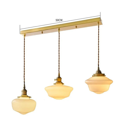 Milky white glass LED pendant light - vue 24 sur 30