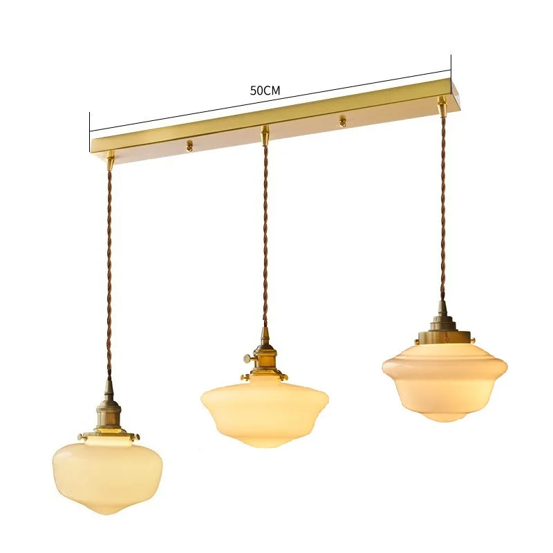 Iwhd modern Nordic style glass and copper LED pendant light - vue 13 sur 28