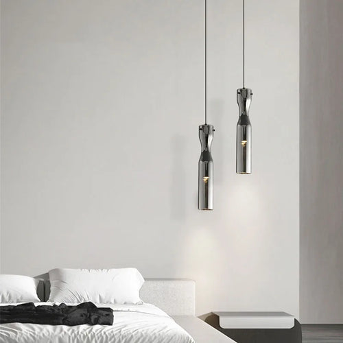 Adjustable modern glass LED pendant light for indoor use - vue 3 sur 7