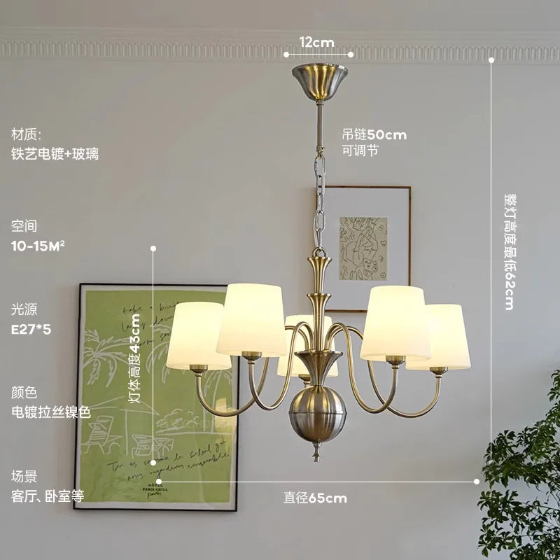 French retro Bauhaus style chandelier for elegant decor