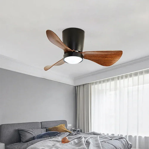 Simple nordic frequency conversion ceiling fan light - vue 2 sur 19
