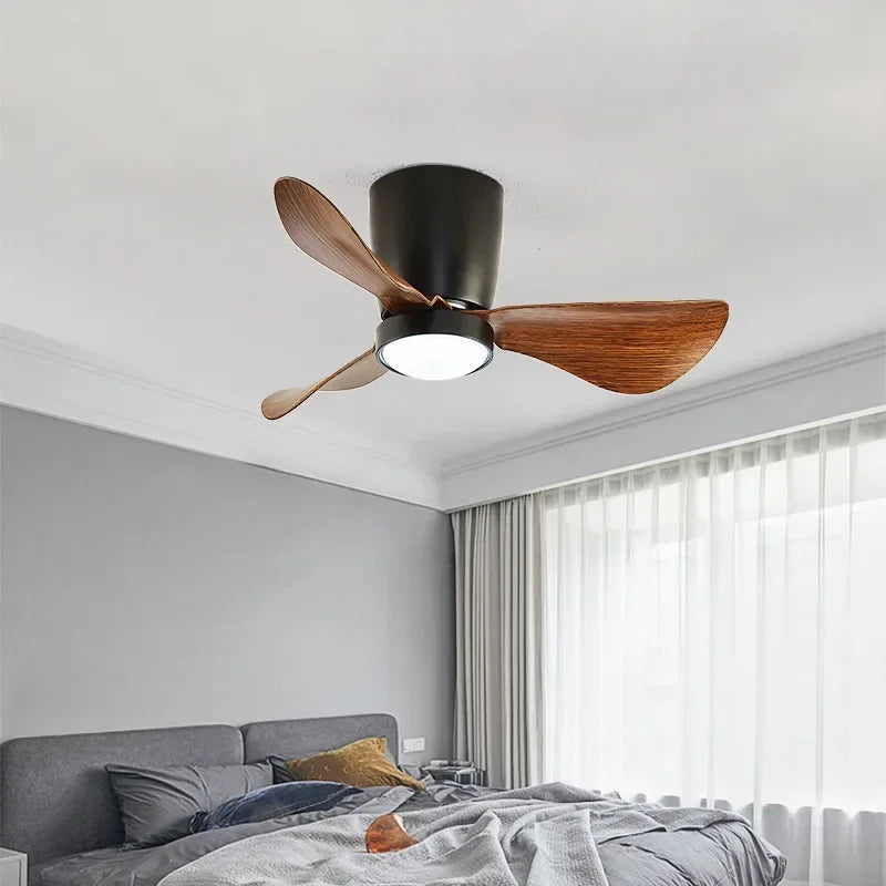 Simple nordic frequency conversion ceiling fan light
