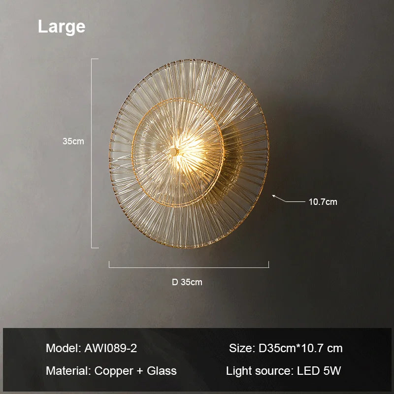 Post-modern glass wall light for interior decoration - vue 8 sur 8