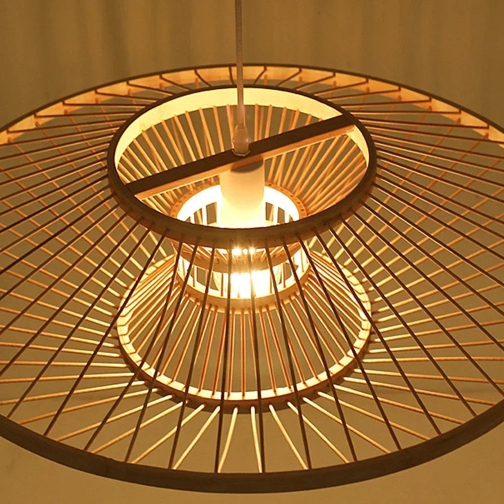 Artistic retro bamboo chandelier in Chinese style for decoration - vue 5 sur 8
