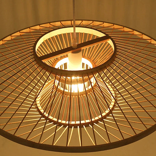 Artistic retro bamboo chandelier in Chinese style for decoration - vue 5 sur 8