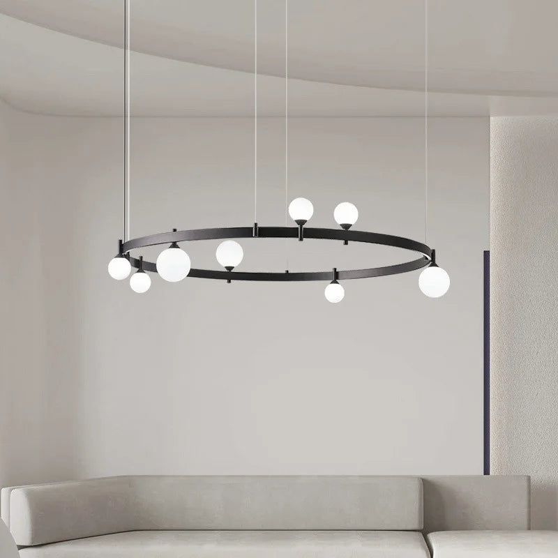 Modern adjustable glass chandelier for artistic decor