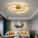 Modern dimmable LED ceiling light with crystal rings