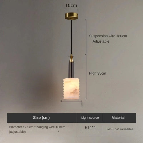 Modern minimalist Chinese marble chandelier for restaurant and bar