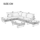 Poly Rattan Garden Lounge Set – 4-5 Seater Corner Sofa with Table &amp; Cushions, Removable Washable Covers, Khaki