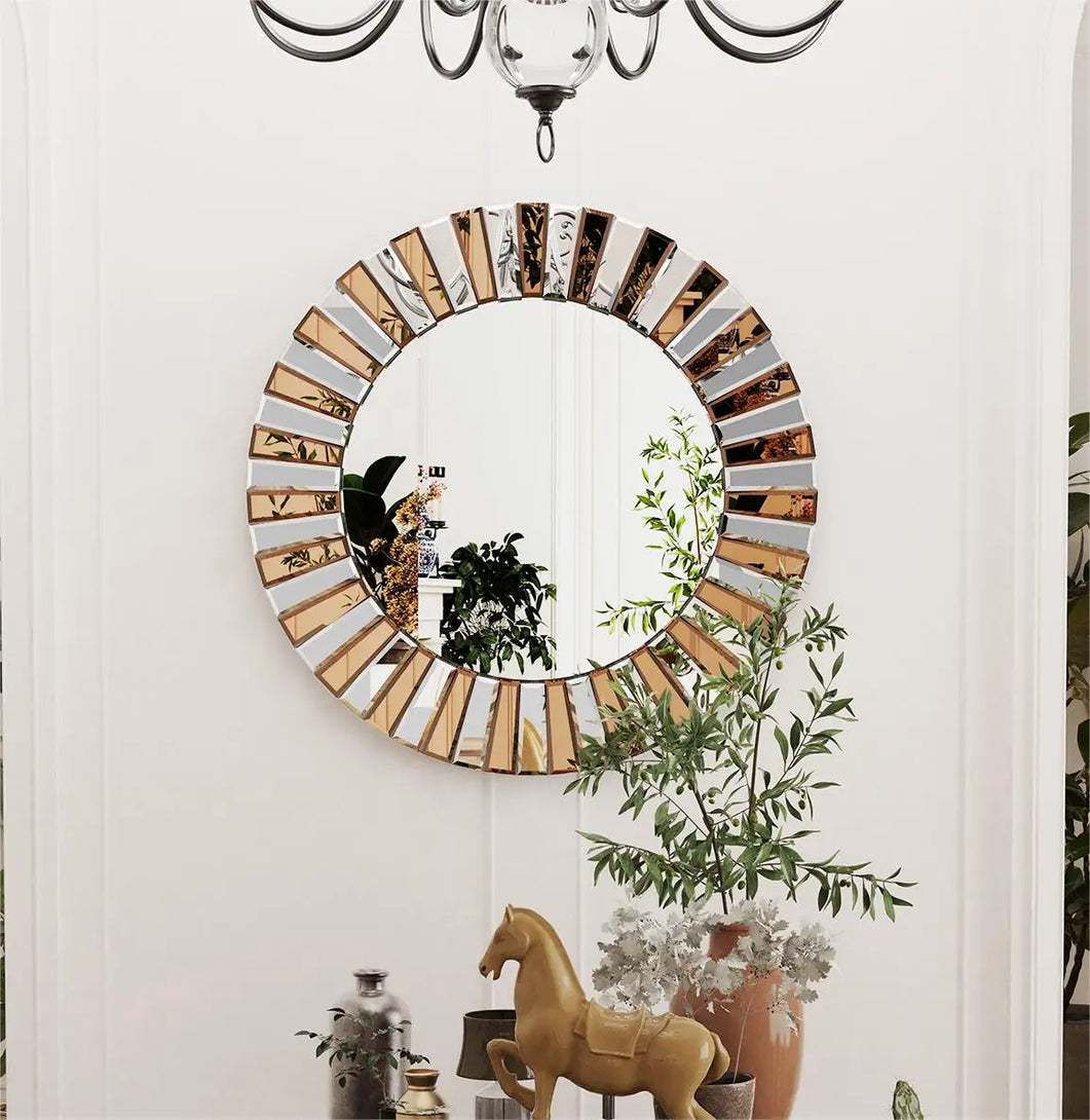 round star-shaped decorative wall mirror for an elegant touch