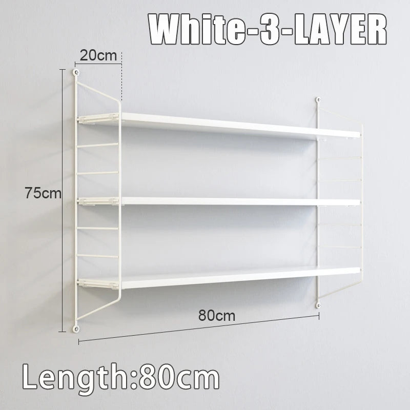 decorative wrought iron and wood wall shelves for storage and books