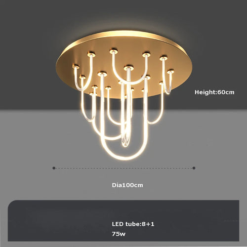 Rectangular dimmable stainless steel LED chandelier - vue 10 sur 11