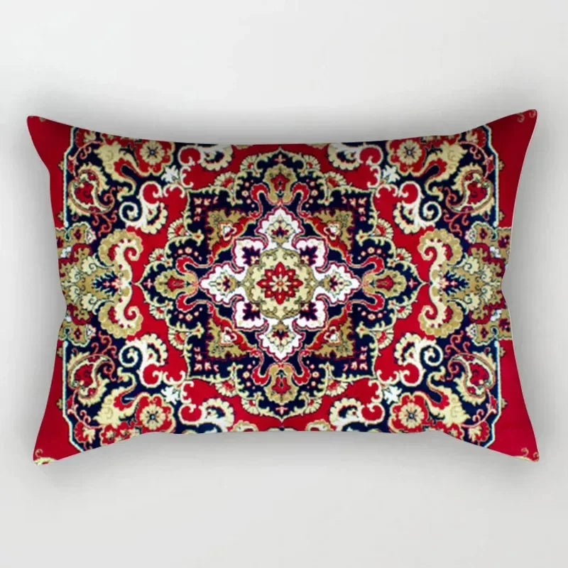 Rectangular vintage mandala cushion cover for interior decoration