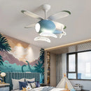 Modern airplane ceiling fan with LED light and remote control