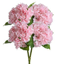 Set of 4 realistic artificial hydrangea flowers for decoration and weddings