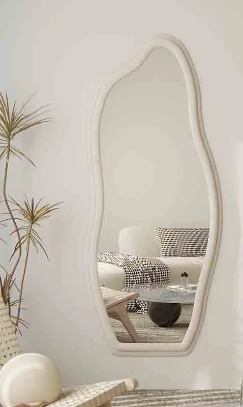 Italian light luxury wall-mounted decorative full-length mirror with unique frame - vue 8 sur 9