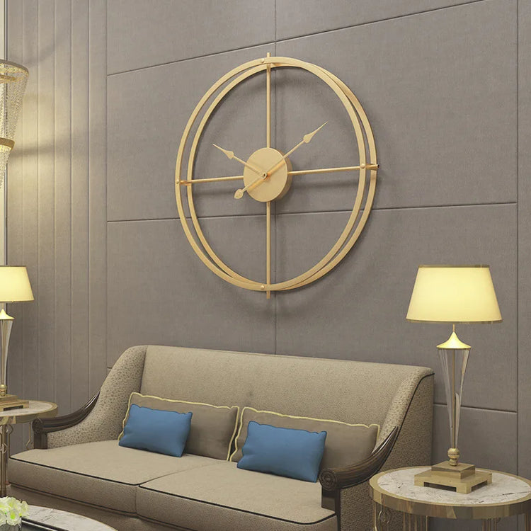 retro silent wall clock simple iron design