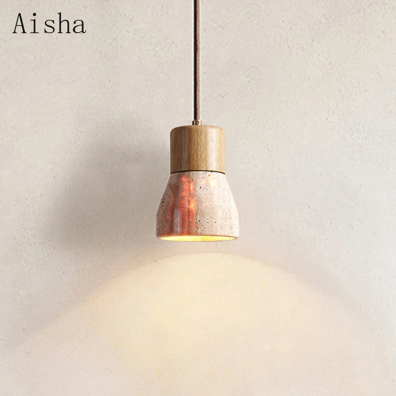 Creative wabi sabi pendant light in decorative natural stone