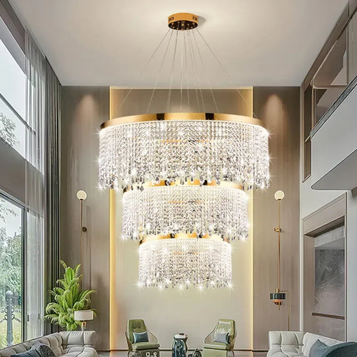 Modern crystal chandelier for elegant interior décor - vue 6 sur 14