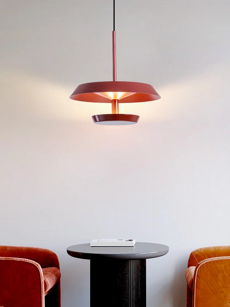Small Spanish design LED pendant light with eye protection and diffused light