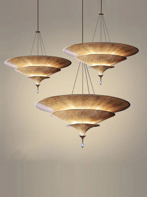 Buddhist mood pendant light for wabi sabi Asian decor - vue 6 sur 8