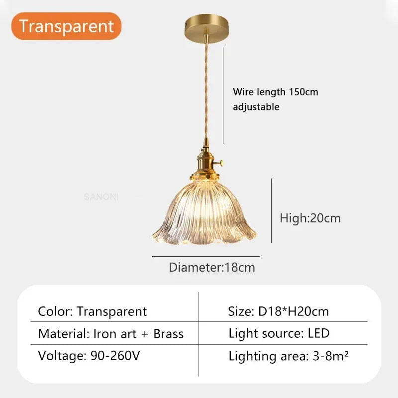 Nordic glass LED pendant light modern interior decor