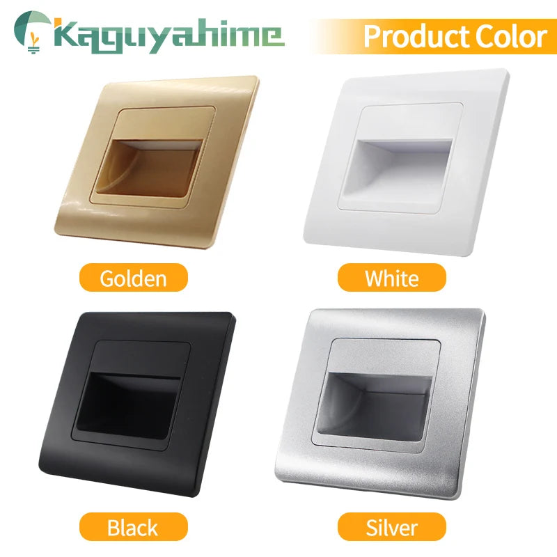 =(K)= 4Pcs Led Stair Light PIR Sensor Wall Light 110V 220V Recessed Footlight Corridor Step Lamp Motion Wall Home Lighting - vue 4 sur 10