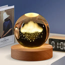 3D crystal night light solar system wooden decorative gift