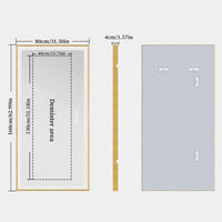 Illuminated mirror with gold frame and three-colour dimmable anti-fog LED lights