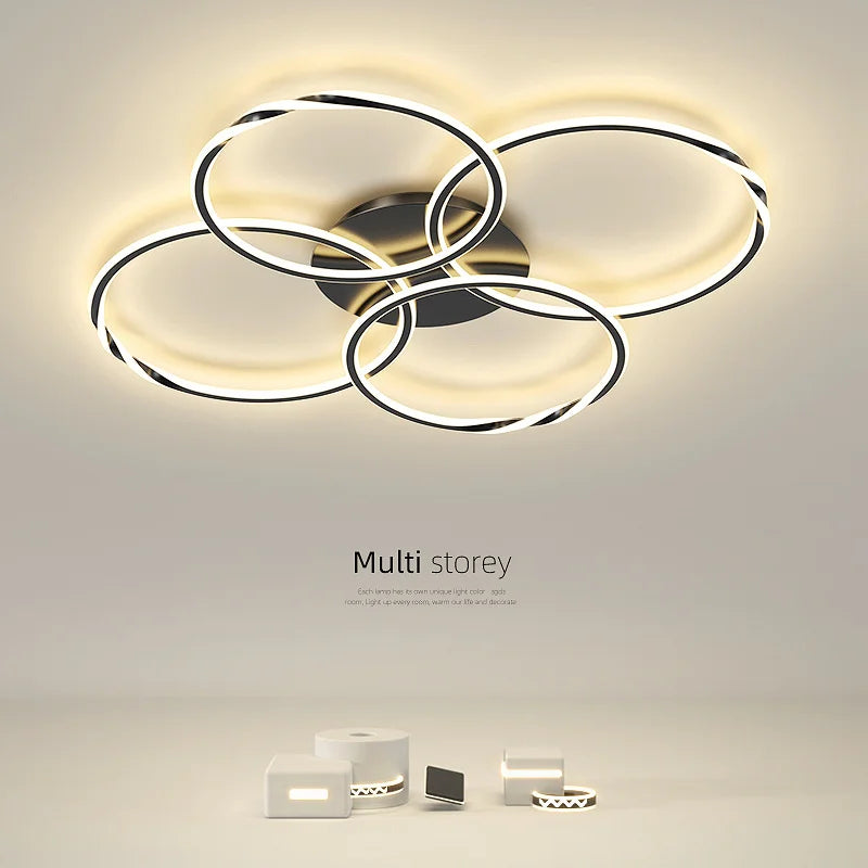 Modern LED chandelier with creative minimalist design for elegant interiors