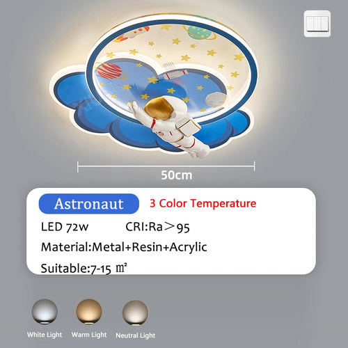 Astronaut cloud-shaped LED dimmable chandelier with remote and eye protection - vue 8 sur 11