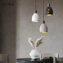 Honeycomb stone pendant light with retro copper design for indoor use