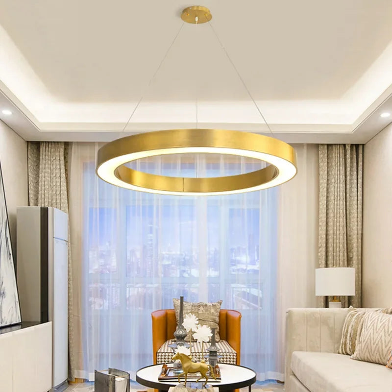 LED round ring chandelier for modern creative lighting