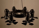 Vintage industrial chandelier with 6 heads for commercial spaces