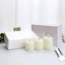 decorative rechargeable LED pillar candle with remote control in 3D tube