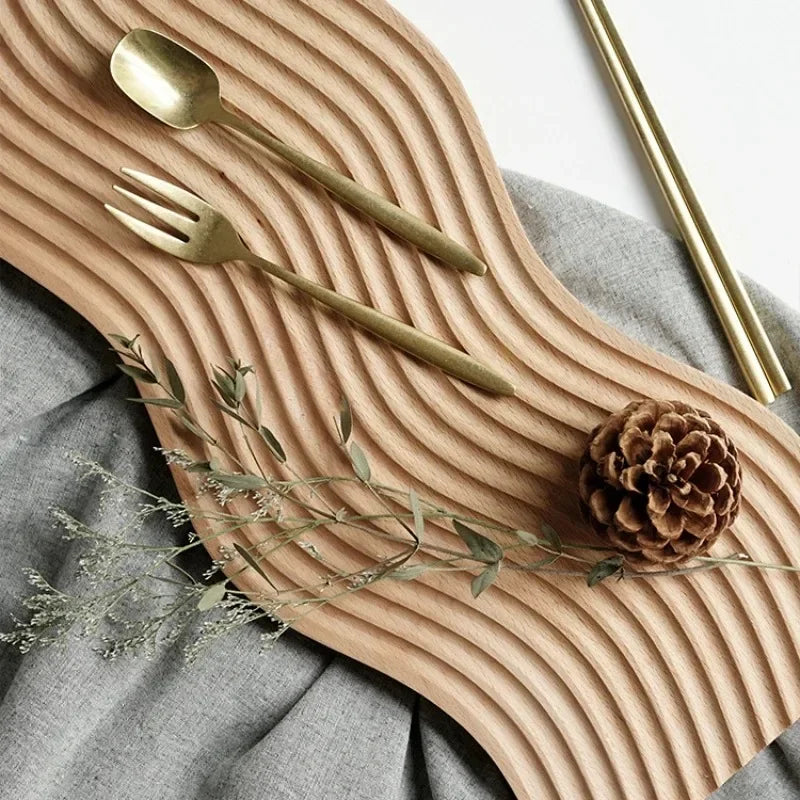 Decorative wooden tray for serving snacks and desserts - vue 5 sur 8
