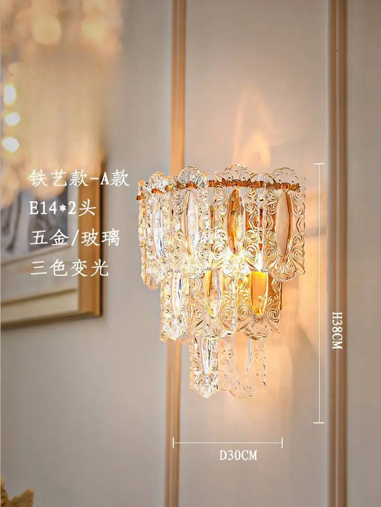 Gold glass wall light for interiors and restaurants - vue 6 sur 7