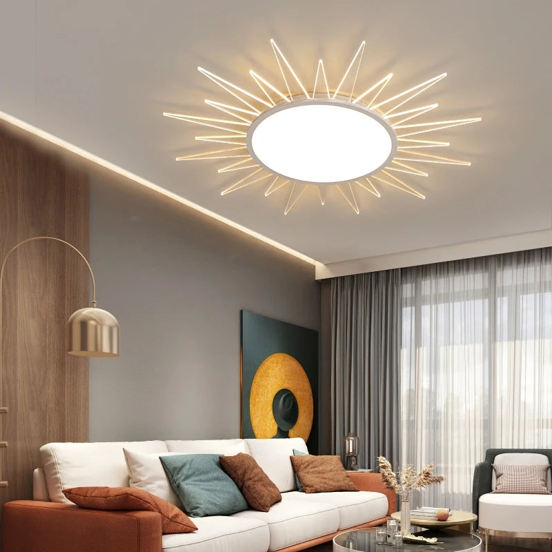 Acrylic sun-shaped ceiling light
