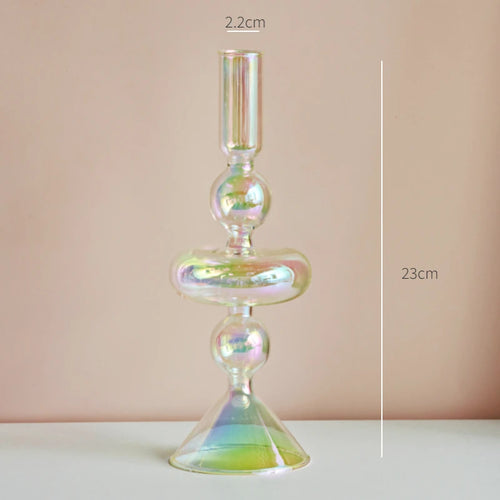 Nordic glass candle holder for weddings and flowers