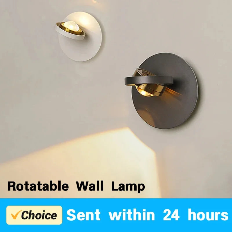 Modern rotatable LED wall light for indoor decoration