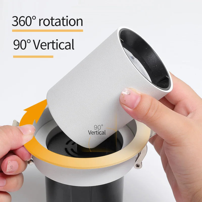 Rotatable recessed aluminium LED spotlight for indoor lighting