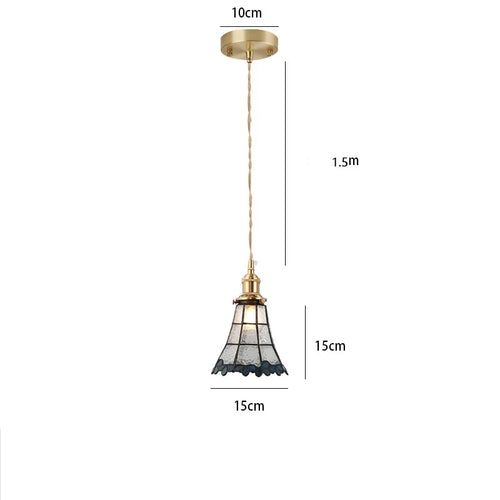 Nordic style stained glass pendant light for industrial lighting - vue 13 sur 18