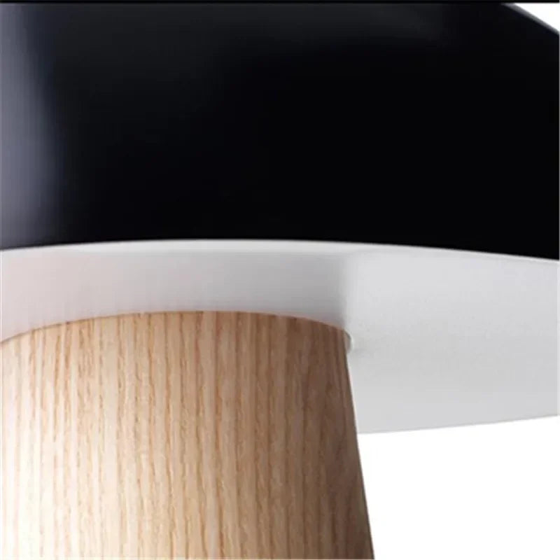 Nordic design wooden mushroom table lamp decorative lighting - vue 6 sur 8