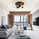 Retro industrial three head iron ceiling light