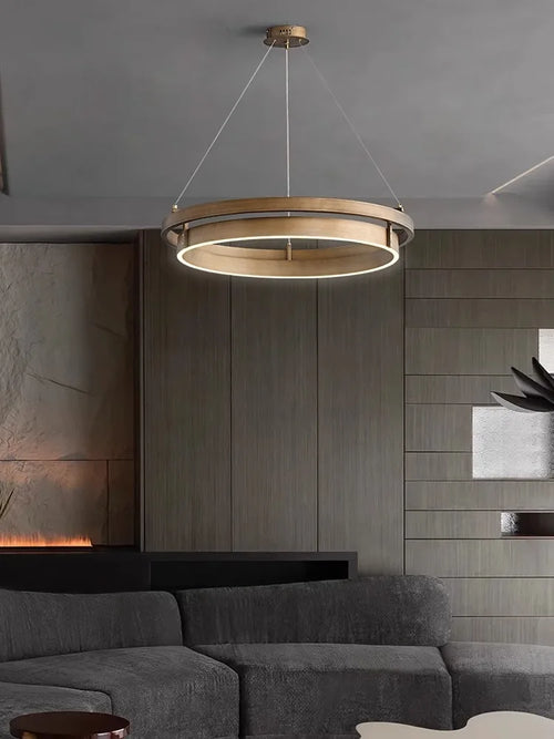 Creative bronze chandelier with LED pendant - vue 3 sur 9
