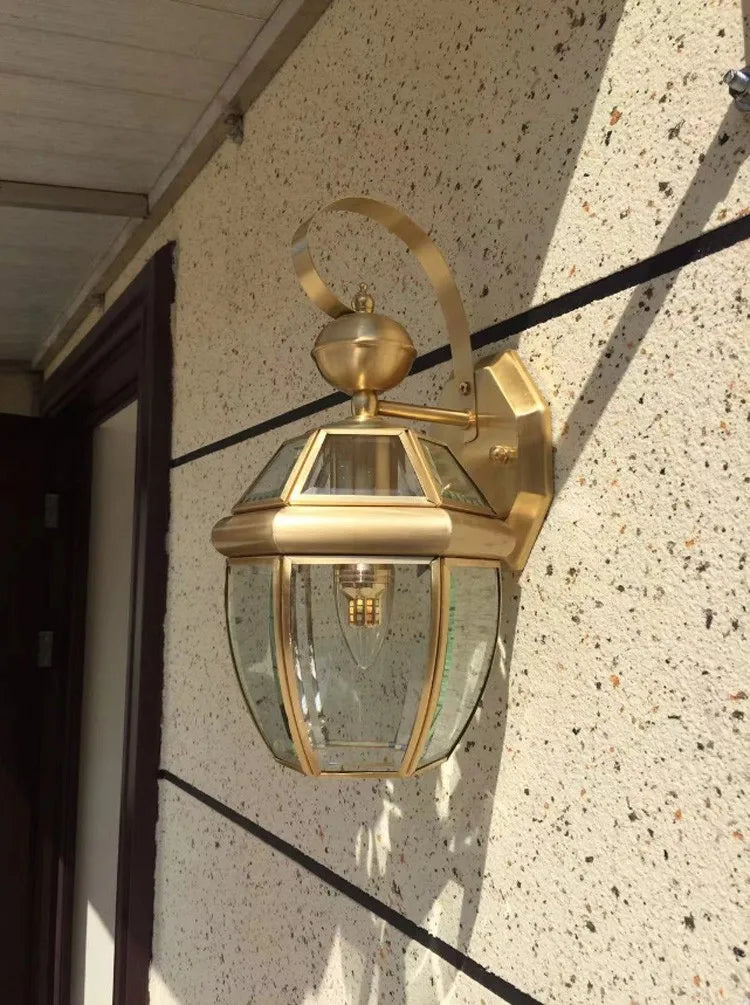 Vintage antique copper outdoor waterproof wall light - vue 3 sur 9