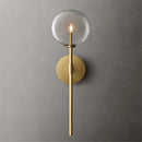 Nordic wall light with clear glass globe, American retro style