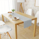 Linen table runner with check design