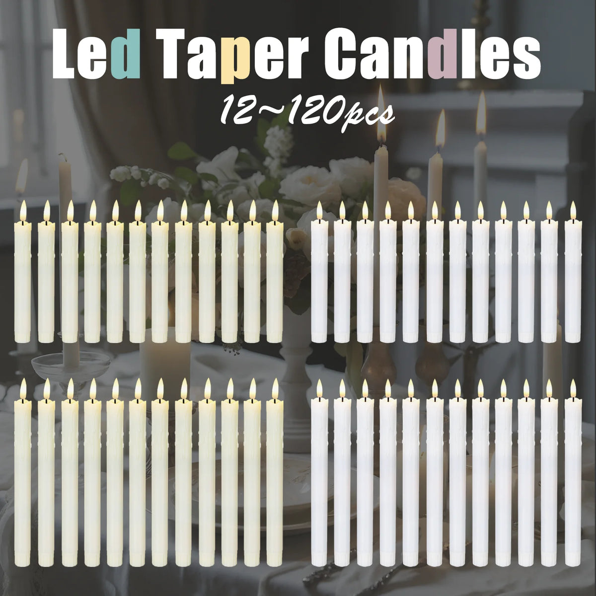 Decorative LED flickering candles for wedding and Halloween