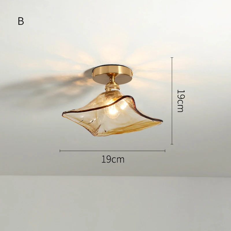 Nordic industrial decorative glass LED ceiling light